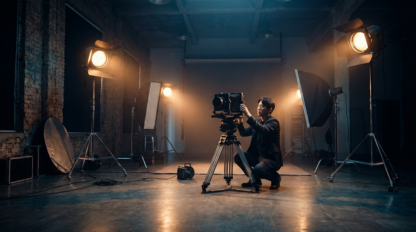 전문 포토 스튜디오 내부 촬영 현장