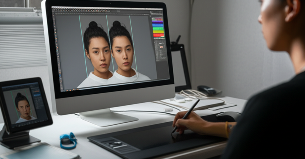 사진 보정 및 최종 결과물 작업